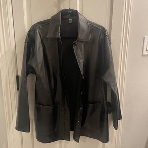 Oversized Black Pleather Jacket